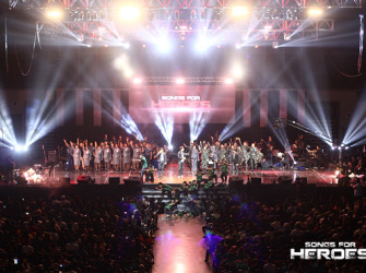The PNP and the AFP Chorale share the stage with OPM artists Jason Fernandez, Miro Valera, Jek Manuel and Mcoy Fundales for a powerful production number.
